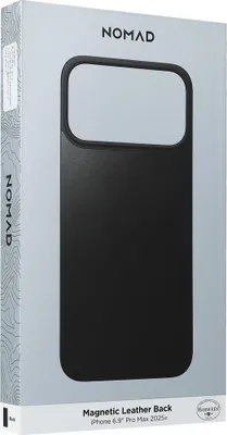 Obrázek produktu pro Nomad Magnetic Leather Back, black (Horween), Magsafe - iPhone 17 Pro Max