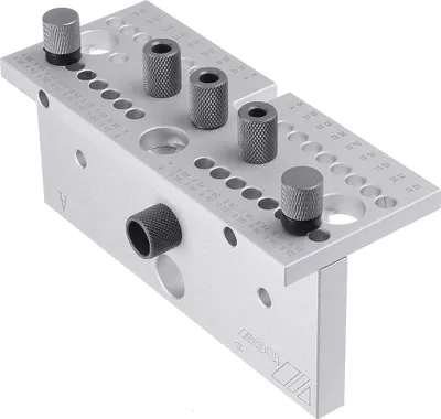 Image de goujon 3 en 1, matériau aluminium, convient pour des épaisseurs de bois de 15 à 30,5 mm, perforateur argenté
