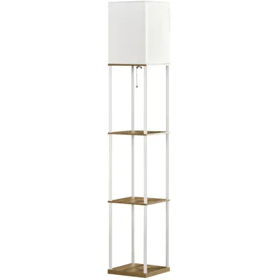 Produktbild von Standleuchte mit Regalen, Metallrahmen, Stoffschirm, Wohnzimmer 26x26x159cm