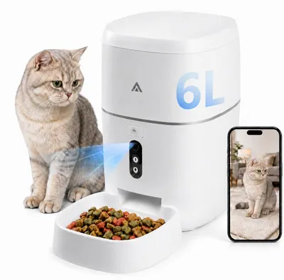 Productafbeelding van TAISSU - Automatische voerdispenser - 6 liter - 3MP camera, WiFi en app - Voerautomaat
