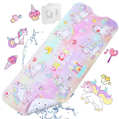 Produktbild von Badematte Antirutsch, 100 x 40 cm, BPA-freies PVC, mit 200 Saugnäpfen, für Kinderbad