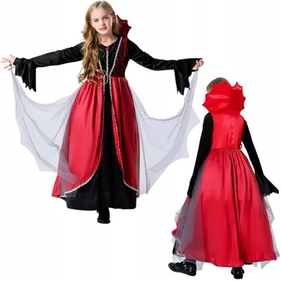 Produktbild von Hopki Vampir Kostüm für Mädchen Halloween Größe 116/122