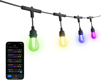 Produktbild von Ledvion - LED Lichterkette Außen, 7M, IP65, 24W, 2700K-6500K, 24V, RGB, Outdoor Lichterkette Strom, Gartenbeleuchtung, Wasserdicht, Verknüpfbar