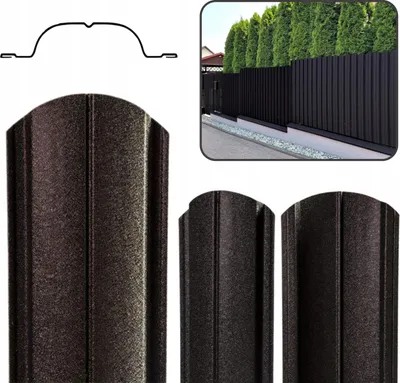 Zdjęcie produktu dla Klara Sztacheta Metalowa Ogrodzeniowa Ocynk Dwustronna Czarny Mat 90cm