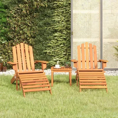 Produktbild von The Living Store 3-tlg. Garten-Lounge-Set Adirondack Massivholz Akazie
