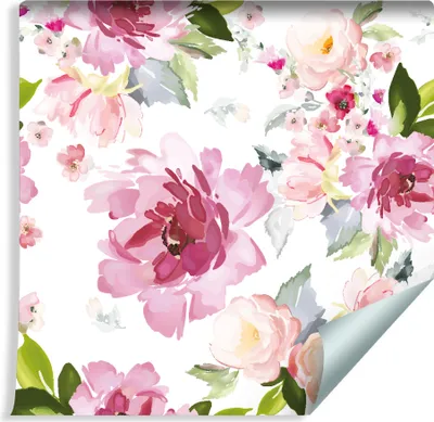 Produktbild von 10m VLIES TAPETE Rolle Natur Aquarell Stil BLUMEN XXL