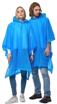 Produktbild von Regenponcho mit Kapuze - Wiederverwendbar & Wasserdicht - P-WP20240329-A