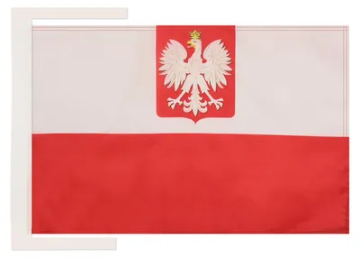 Polen Flagge mit Adler 45x30 cm, Polyester 100D