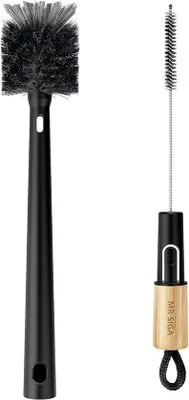 Produktbild von Famanu Flaschenbürste und Strohhalmreiniger - 2 in 1 mit Bambusgriff