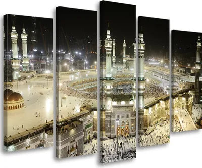 Obrázek produktu pro Mekka mešita WALL ART 100x70 cm VLIES plátno nástěnné malby nástěnné dekorace design obývací pokoj ložnice předsíň kancelář kuchyně obraz obrázky