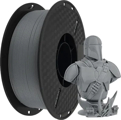Zdjęcie produktu dla Filament do drukarek 3D KINGROON HS-PLA 1 kg, 1,75 mm, wysoce płynny materiał do druku 3D, degradowalny, przyjazny dla środowiska, szpula, dokładność wymiarowa +/- 0,02 mm, standard, 1 rolka - szary