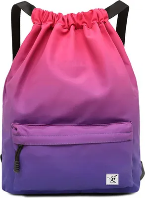 Produktbild von Wasserdichter Kordelrucksack, Turnbeutel, Outdoor Sport & Reisebag, Drawstring Backpack, Große Kapazität, Mehrfachfächer, Rot-Blau