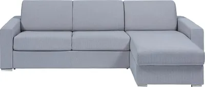 Produktbild von Reversibles Ecksofa mit Schnellbettfunktion - Stoff - Grau - Liegefläche 140 cm (breite Latten) - Matratze 18 cm - CALITO