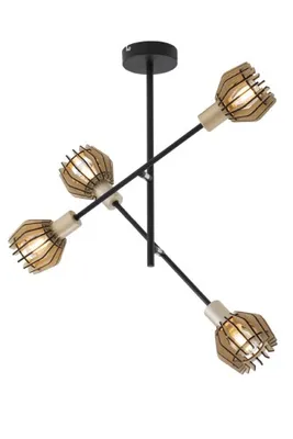 Produktbild von Deckenleuchte Briloner 2855-045 Wohnraumlampe Schwarz Braun Goldfarben