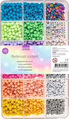 Produktbild von GLOREX Kunststoffperlen Set mehrfarbig 2400 Teile