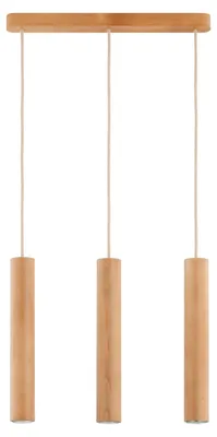 Produktbild von Hängelampe Holz H: max. 102 cm Natur GU10 3-flammig länglich Skandinavisch
