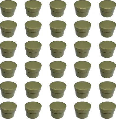 Produktbild von 30 Salbendosen, Cremedosen 35ml flach khaki -farben - hergestellt in Deutschland