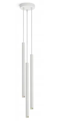 Produktbild von FKL DESIGN Home Deco Deckenlampe Deckenleuchte 3-flammig G9 Metall Lampenshirm Lampe aus Serie N853 (Weiß, ER3)