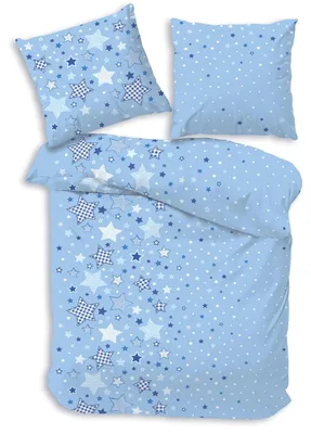 Immagine prodotto di Set di lenzuola "Sterren" 135x200 cm con federe 80x80 cm - Blu