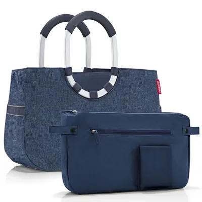 Produktbild von reisenthel Shopper Schultertasche Loopshopper Herringbone Dark Blue dunkelblau