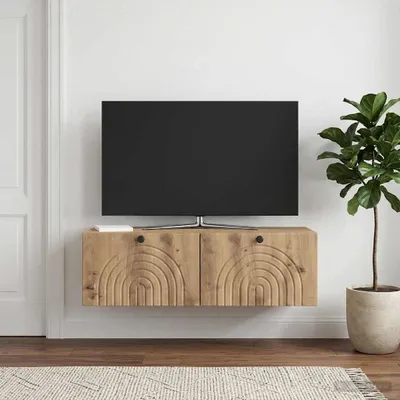 Obrázek produktu pro Maison Exclusive – Nástěnná televizní skříňka, rozměry 99 x 41 x 30 cm, dekorativní lamino s povrchem imitujícím dřevo "Artisan Oak"
