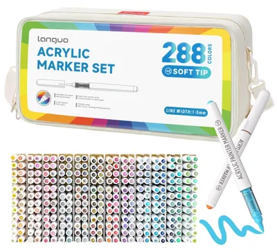 Produktbild von LANGUO Acrylmarker, 288 Farben für Stein, Glas und Keramik – Geschenk
