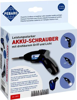 Produktbild von SELVA Akkubohrer mit drehbarem Griff und LED-Licht