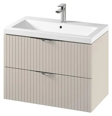 Produktbild von Cersanit | Set Waschbeckenunterschrank Tirso - mit Waschbecken - 80 Cm - Beige - 2 Schubladen - Badmöbel