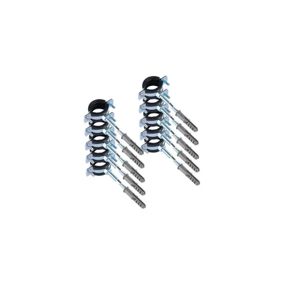 Produktbild von ScarMaxx 10 Stück Schraubrohrschellen Rohrschelle Stahl verzinkt, 3/4" Rohrschellen Gelenkrohrschellen