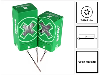 Produktbild von SPAX HI.FORCE Tellerkopfschraube 6,0 x 140 mm 500 Stk. ( 5x 0251010601405 ) Teilgewinde Torx T-STAR plus T30 4CUT WIROX