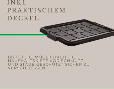 Produktbild von Novaliv 3x Unterbettkommode mit Rollen 28L Aufbewahrungsbox Deckel Anthrazit Nestbar stapelbare mit Clipverschluss Rollkiste BPA-frei 61x40x17 cm