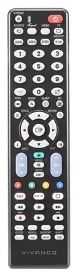 Zdjęcie produktu dla ViVanco™VVREMOTESAM, TV, Podczerwień, Naciśnij przyciski, Czarny