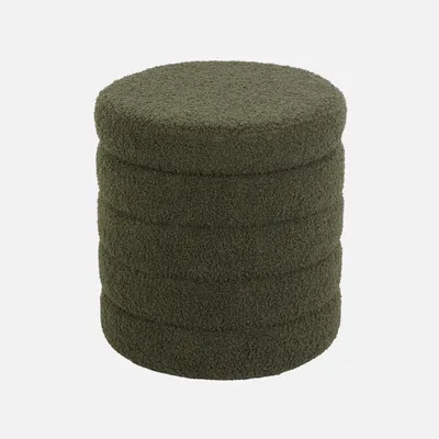 Produktbild von sweeek - Hocker mit Stauraum und Bouclé-Bezug - Khaki