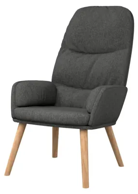 Produktbild von Relaxsessel mit Rückenlehne, Einzelsessel für Wohnzimmer und Schlafzimmer, Hellgrau Stoff