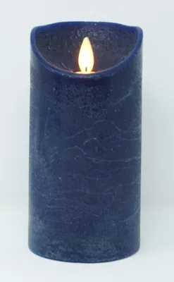 Produktbild von LED Stumpenkerze 15 cm ANTIQUE BLAU mit Timer