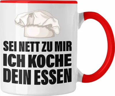 Produktbild von Trendation - Koch Tasse Geschenk Sei Nett Zu Mir Ich Koche Dein Essen Köchin Geschenkidee (Rot)