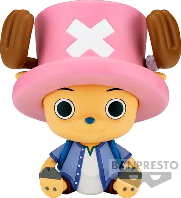 A figurine of Tony Tony Chopper from One Piece, wearing his signature hat and outfit.