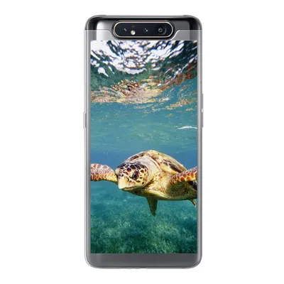 Produktbild von MuchoWow® Handyhülle Schutzhülle Hülle für Samsung Galaxy A80 Schildkröte - Wasser - Blau Silikon Softcase Handy Hülle - Schutzdeckel