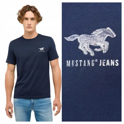 Produktbild von Mustang | Style Austin Herren-Baumwoll-T-Shirt Dunkelsaphirblau, Freizeitgröße L