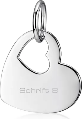 Produktbild von MATERIA by Matthias Wagner Herz Gravur Anhänger Damen Kettenanhänger personalisiert Silber 925 rhodiniert KA-195-Silber