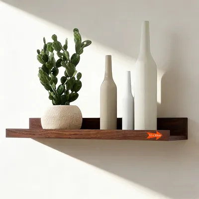 Schwebendes Wandregal 30 cm, Kiefernholz, Nussbaum, 1 Stück