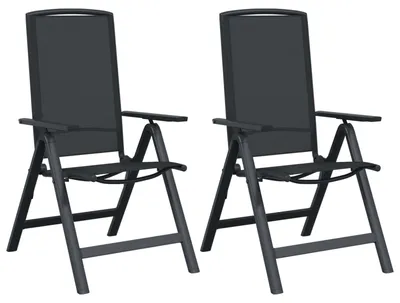 Produktbild von vidaXL Liegestühle für den Garten 2 pcs Schwarz 58 x 71 x 112 cm