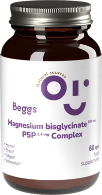 Image de Beggs Magnésium bisglycinate 380 mg + P5P COMPLEX 1.4 mg (60 gélules)