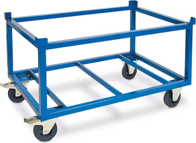 Produktbild von Rahmenroller,  LxBxH 1220 x 820 x 775 mm, Tragkraft 500 kg, Vollgummibereifung, 2 Lenk- und 2 Bockrollen