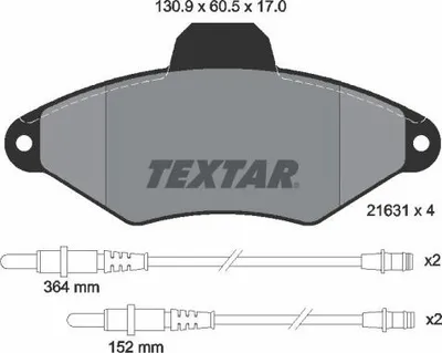 Produktbild von TEXTAR Bremsbeläge Satz Vorne für CITROËN Xantia Schrägheck (X1, X2) 2163102