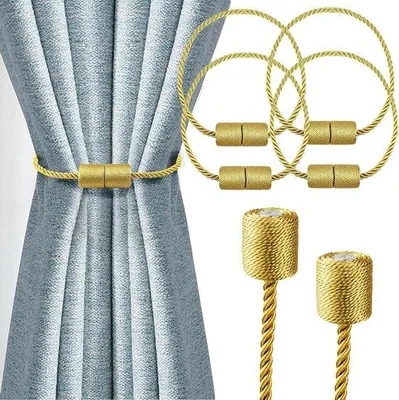 Produktbild von 4 Stück moderne Gold-Gold-Kurzschlussleisten für Vorhänge