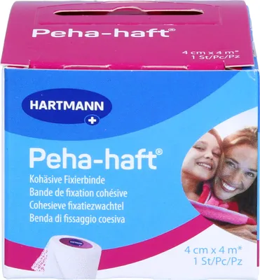 Produktbild von HARTMANN Peha-haft kohäsive Fixierbinde 4 cm x 4 m zur Fixierung von Salbenverbänden, 1 St. Binde