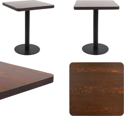 Image de vidaXL Table de bistrot brun foncé 60x60 cm MDF - Table de bistrot - Tables de bistrot - Table de salle à manger