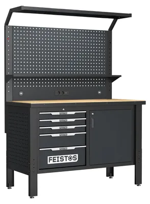 Produktbild von FEISTOS Luxon Werkbank mit Schubladen & Beleuchtung inkl. Zubehör