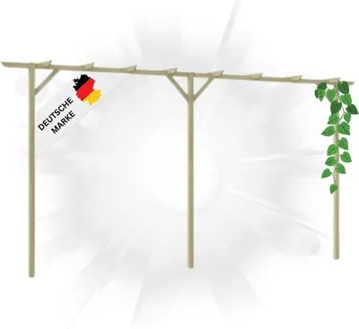 Produktbild von DELUKE® Pergola aus Holz LURV | 4x2m Kiefernholz | Rankhilfe Pergola Holz Bausatz freistehend Gartendeko Gartenbogen Gartenpergola